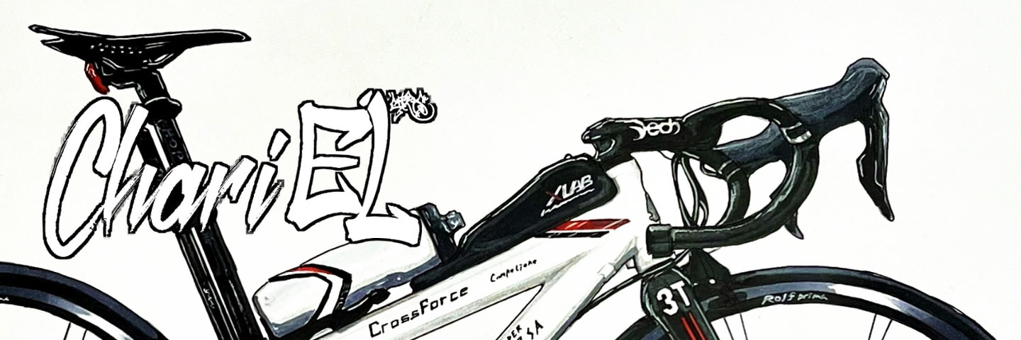 峠を走る自転車